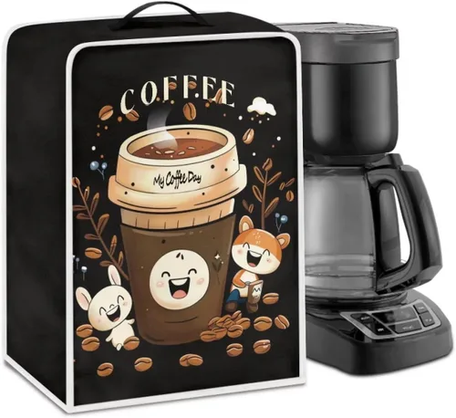 Vista 56 de Cubiertas para máquina de café con mango superior, resistentes a las manchas, para mezclador, compatible con la mayoría de cafeteras