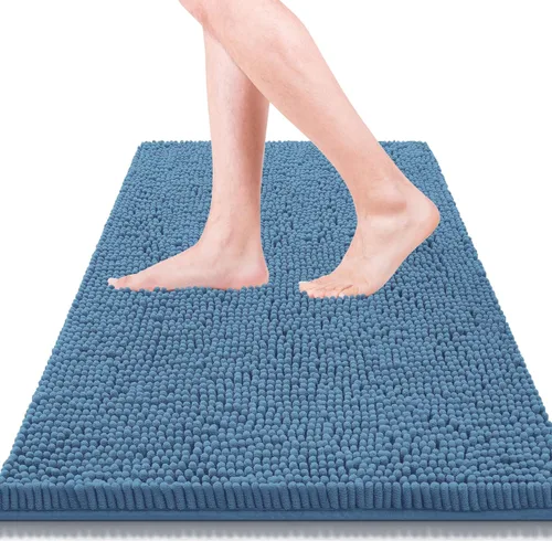 Vista 30 de Alfombras de baño de 47 x 17 pulgadas, súper absorbentes, suaves, gruesas, lavables a máquina, tapete de baño de felpilla antideslizante, tapete
