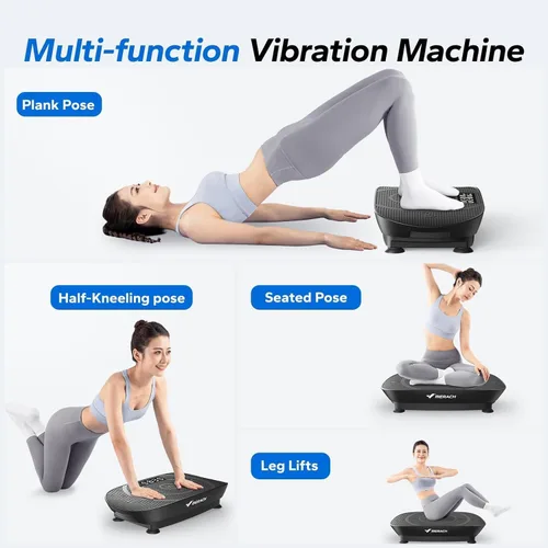 Vista 6 de MERACH Vibration Plate Exercise Machine, Whole Body Workout Equipment for Women, Bluetooth and Silicone Pedal, Vibration Plate with Auto Mode