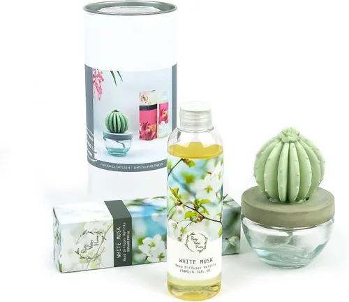 Vista 18 de Barril Cactus Cerámica Difusor de Fragancia Combo 6.8 fl oz Hermoso