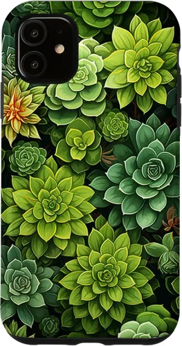 Vista 8 de Succulent Plant Botanical Green Floral Pattern Flower Cactus Case for iPhone 17