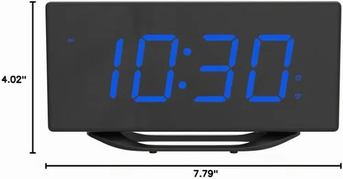 Vista 8 de Reloj despertador digital para mesita de noche del dormitorio, pantalla grande de números grandes con atenuador de brillo, reloj de escritorio