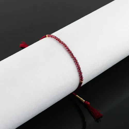 Vista 4 de Thecraftman - Pulsera trenzada de cuentas naturales, cristales energéticos, regalo para ella, pulsera de protección de hilo trenzado de mano