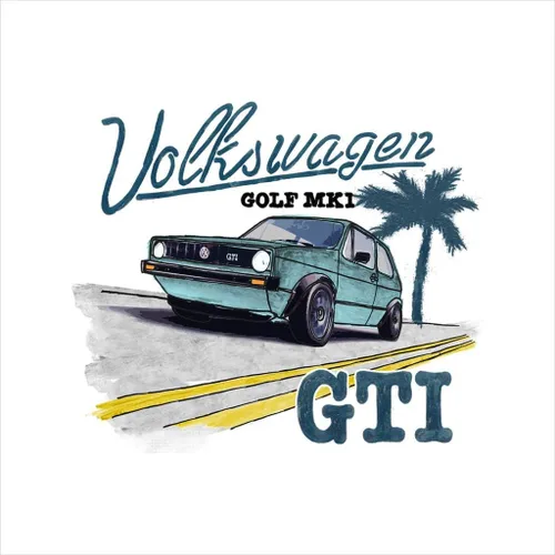 Vista 2 de Volkswagen Golf MK1 GT1 Black Text Camiseta de mujer