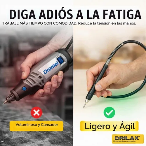 Vista 2 de Accesorio para herramienta giratoria de eje flexible de 42 pulgadas, compatible con modelos Dremel Flex Shaft 100, 200, 300, 3000, 4000, 4300, 8220