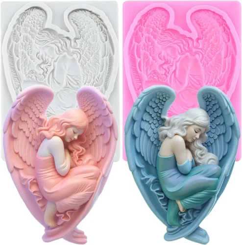 Vista 12 de Angel Baby - Moldes de silicona para decoración de pasteles, decoración de cupcakes, pasta de chicle de chocolate, juego de 4