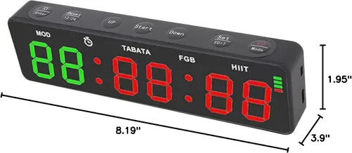 Vista 9 de Gym Timer, Magnetic Fitness Stopwatch with 12/24 Hour Display HIIT Program Countdown Timer for Workouts Running Training