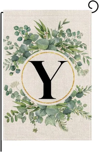 Vista 26 de wyooxoo Bandera de jardín floral con monograma de letra A, de 12 x 18 pulgadas, doble cara para exteriores, familia, apellido, bandera inicial