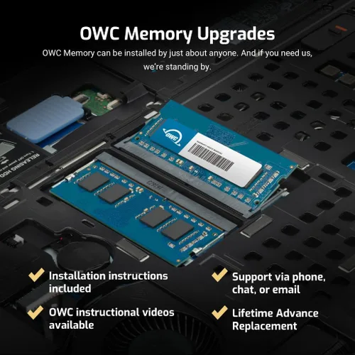 Vista 4 de OWC 8 GB DDR4 2666MHz PC4-21300 CL19 1RX8 ECC sin búfer SODIMM 1.2V 260-pin memoria RAM PC4-21300, ECC Unbuffered, 1Rx8, 1.2V, CL19, Compatible