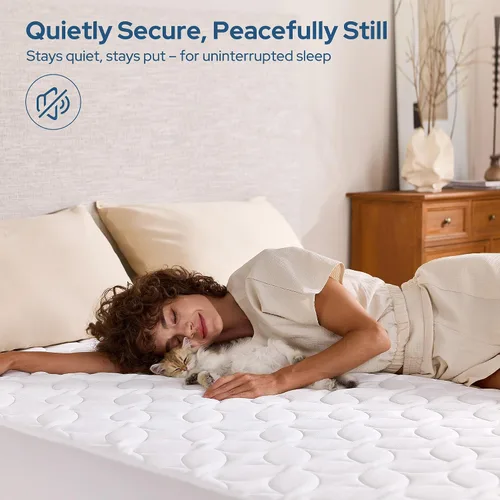 Vista 5 de BEDLORE Protector de colchón impermeable Queen, protector de colchón suave Blanco