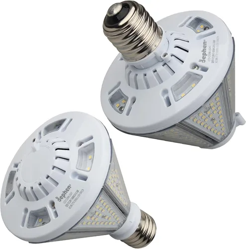 Vista 8 de dephen Bombilla LED de mazorca de maíz de 50 W, cono triangular de 6500 lúmenes, luz superior de poste base E26, reemplazo de halogenuros metálicos