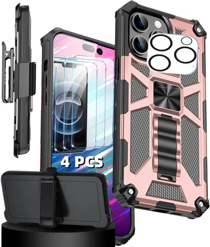 Vista 16 de for iPhone Case, Heavy Duty Military Grade Drop Tested Cover with Built-in Kickstand and for Magnetic Ring (Black,iPhone 11)