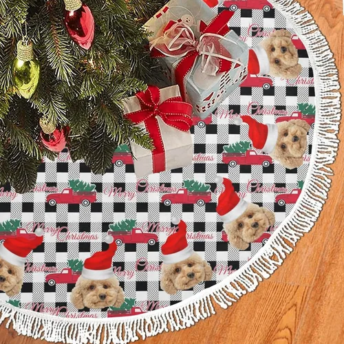 Vista 5 de Custom Tree Skirt With Pet Face - Personalized With Photo, Cat Face