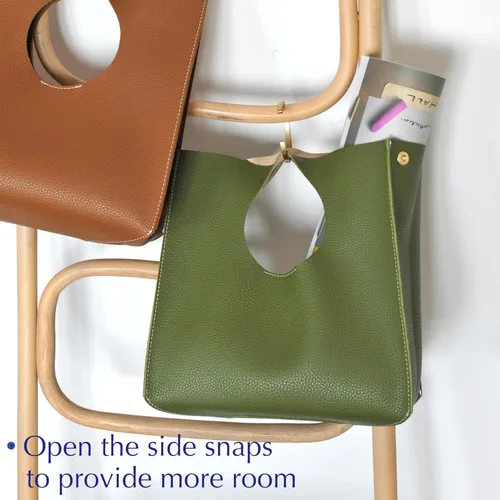Vista 3 de Pequeña bolsa de mano Hoxis estilo Clutch, Tote, minimalista, retro, fabricada con piel sintética
