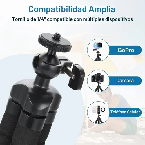 Vista 4 de UTEBIT Trípode flexible para teléfono con soporte para teléfono, cabezal