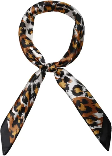 Vista 6 de Allegra K Pañuelos cuadrados con estampado de leopardo para mujer, pañuelo y cuello