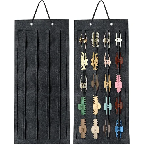 Vista 14 de SMUK Organizador de pinzas para mujeres, soporte colgante para pinzas de pelo para niñas, soporte de almacenamiento para horquillas de arcoíris