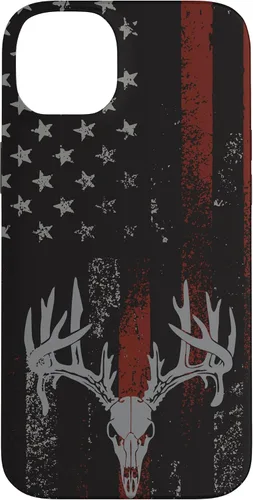 Vista 15 de Funda para iPhone 16 con la bandera americana de cola blanca ciervo Buck Hunting USA FLAG Hunter