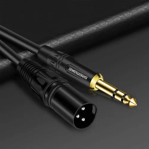 Vista 4 de Cable de micrófono estéreo TRS macho a XLR macho de 3 pies y 0.250 in y 1/4 de pulgada chapado en oro, cable equilibrado de 1/4 pulgadas macho a XLR