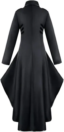 Vista 2 de Vestido vintage celta medieval hasta el suelo renacentista gótico para mujer, Negro A
