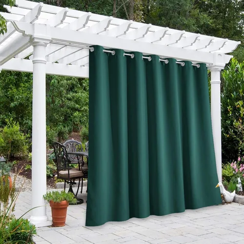 Vista 50 de NICETOWN Cortina para Exteriores para Patio Impermeable de 84 Pulgadas de Ancho, Aislamiento Térmico con Ojales Antioxidantes Bloqueo UV Cortina