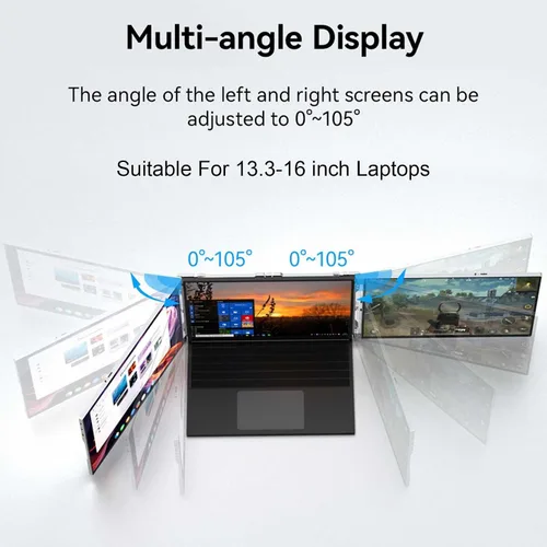 Vista 7 de 15-Inch FHD 60Hz 100% sRGB Dual Portable Monitor Extender