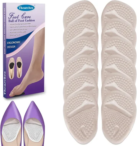 Vista 12 de 6 pares de almohadillas metatarsianas para talones de bolas de gel de pies para mujeres, almohadillas adhesivas invisibles para el antepié, inserto