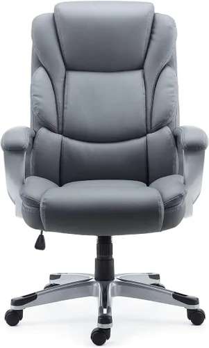 Vista 9 de Staples Mcallum Silla ergonómica de oficina ejecutiva y gerente, silla giratoria de escritorio con ruedas, altura ajustable, cuero regenerado