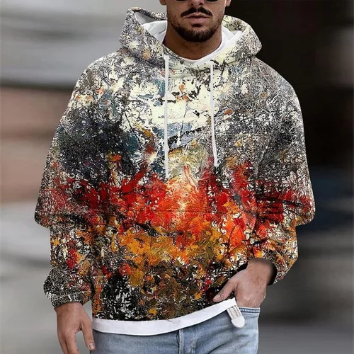 Vista 4 de Sudaderas con capucha para hombre, sudaderas con capucha gráficas, de manga larga, sudaderas casuales y ligeras