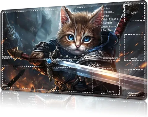 Vista 46 de Tapete de juego para MTG Card Playmat con zona, tapete de juego para MTG TCG de 24 x 14 pulgadas, tapete de juego antideslizante para tablero