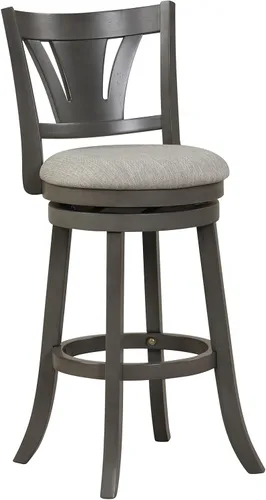 Vista 9 de COSTWAY Taburete de bar para isla de cocina, taburete de bar giratorio de 26.5 pulgadas con respaldo curvado y asiento acolchado suave, patas