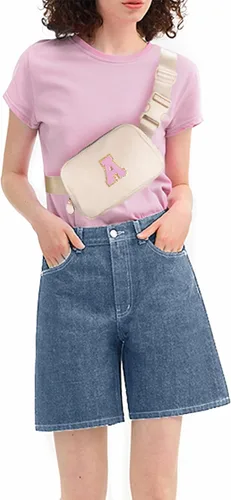 Vista 2 de Riñonera para niñas y mujeres, cangurera personalizada, Crema, 5,5 pulg., A