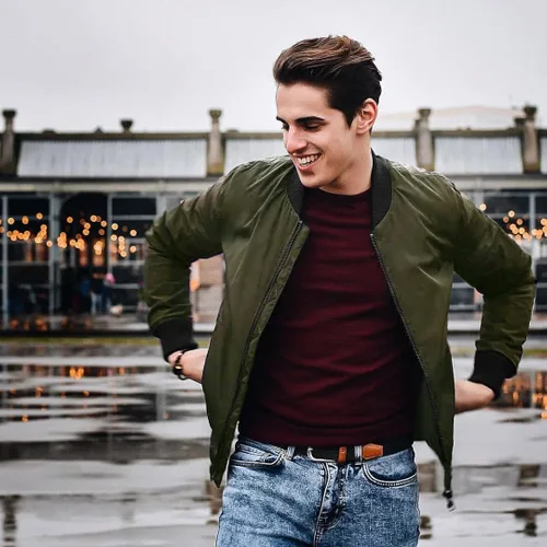 Vista 3 de COOFANDY Chaqueta bomber para hombre, ligera, casual, softshell y rompevientos