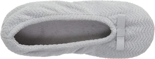 Vista 2 de Isotoner - Pantuflas de microfibra con patrón de chevrón para mujer con suela de ante y absorción de humedad para mayor comodidad