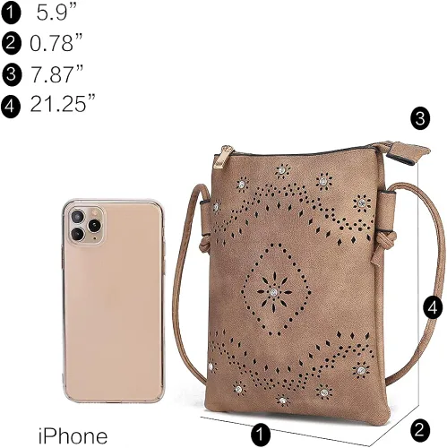 Vista 5 de MKF Collection Bolso cruzado para mujer bolso cruzado de cuero vegano para mujer bolso de hombro pequeño