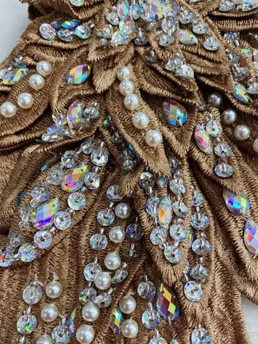 Vista 4 de Hecho a mano de 18 colores para coser diamantes de imitación de perlas de encaje apliques de perlas para coser a mano, parches para accesorios