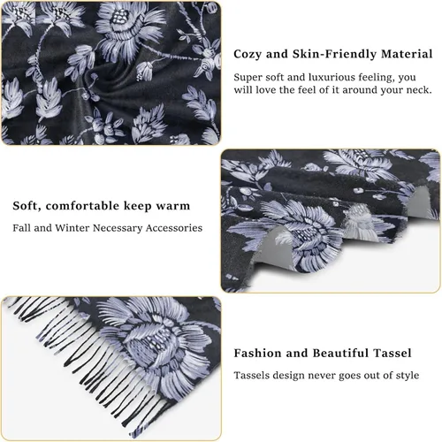 Vista 5 de J JOYSAY Bohemian Flora Scarf for Men Women Scarfs Big Scarves Wrap Shawl Ladies Gifts for Winter