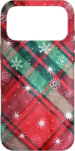 Vista 22 de Green Red Christmas Plaid Winter Snowflakes Case for iPhone 16