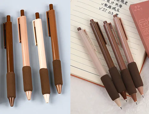Vista 4 de 8 bolígrafos retráctiles lindos y estéticos, bolígrafos de gel con tinta para escribir con punta fina suave de 0,5 mm, bolígrafos de impresión