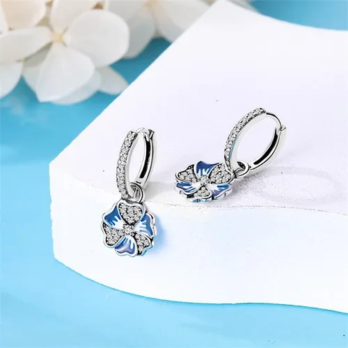Vista 5 de Aretes de plata de ley S925 para mujer, aretes de aro Huggie