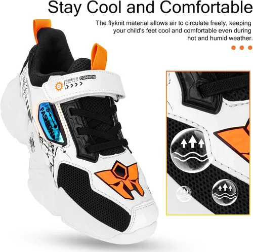 Vista 3 de Kids Boys Sports Shoes Casual Shoes Mesh Breathable Trend Fashion Children's Basketball Shoes Sports Running Shoes