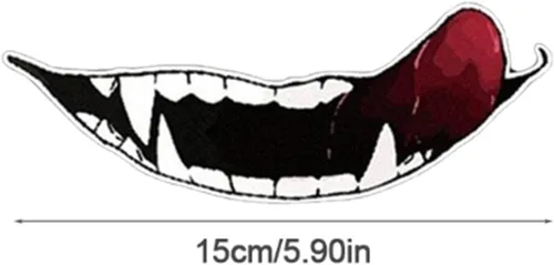 Vista 4 de Calcomanías para casco de motocicleta, calcomanías de decoración de dientes oscuros de personalidad para casco, calcomanías de bricolaje