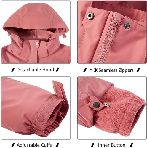 Vista 19 de CAMEL CROWN Chaqueta de esquí impermeable 3 en 1 para mujer, abrigo de invierno rompevientos, chaquetas de snowboard para lluvia, nieve, senderismo