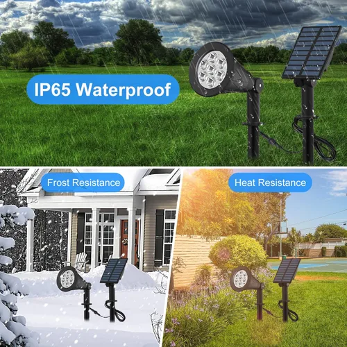 Vista 4 de T-SUNUS Paquete de 6 focos solares para paisajes que cambian de color, luces solares impermeables para exteriores, luz de estanque de jardín, luz