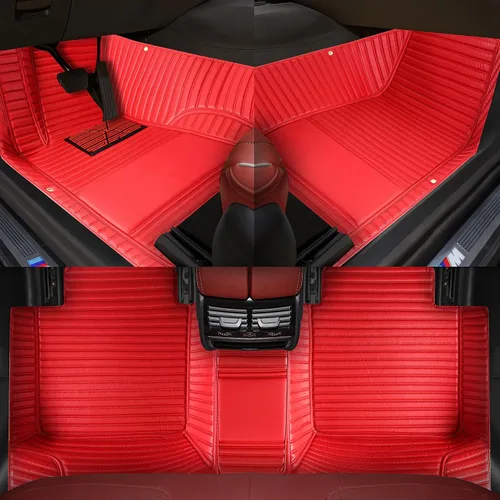 Vista 9 de Alfombrillas de lujo para todo tipo de clima, ajuste personalizado, rojo puro, juego de 4