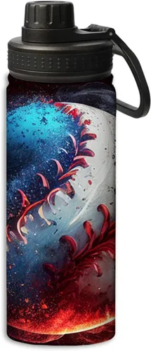 Vista 20 de Hermosa botella de agua de acero inoxidable de 18 onzas con patrón circular de mandala dorada, botella de agua deportiva de doble pared aislada al