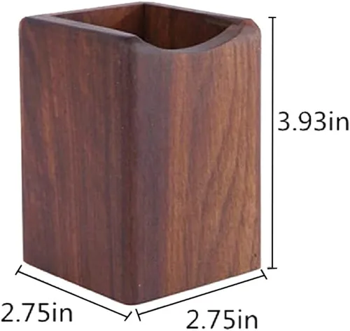Vista 3 de Armiya Organizador de bolígrafos de madera para escritorio, oficina, organizador de madera natural, caja de almacenamiento, suministros
