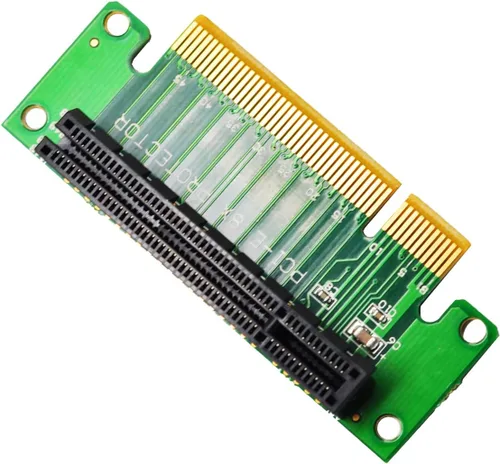 Vista 8 de WLGQ Tarjeta vertical PCIE X8 macho a hembra, adaptador PCI Express PCI-E 8X izquierdo de 90 grados, adecuado para servidor, escritorio
