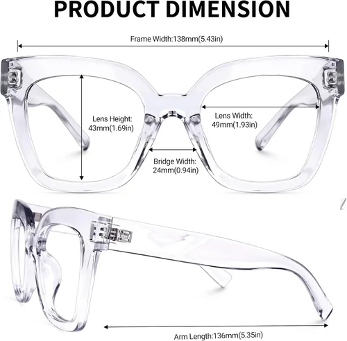 Vista 63 de Zeelool Gafas de luz azul para mujer de moda de tira cuadrada de moda gafas de computadora gafas antifatiga ocular Malcolm JGA000269-22B