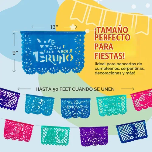 Vista 5 de Encanto - Decoraciones para fiesta de cumpleaños, papel picado, plástico